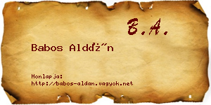 Babos Aldán névjegykártya